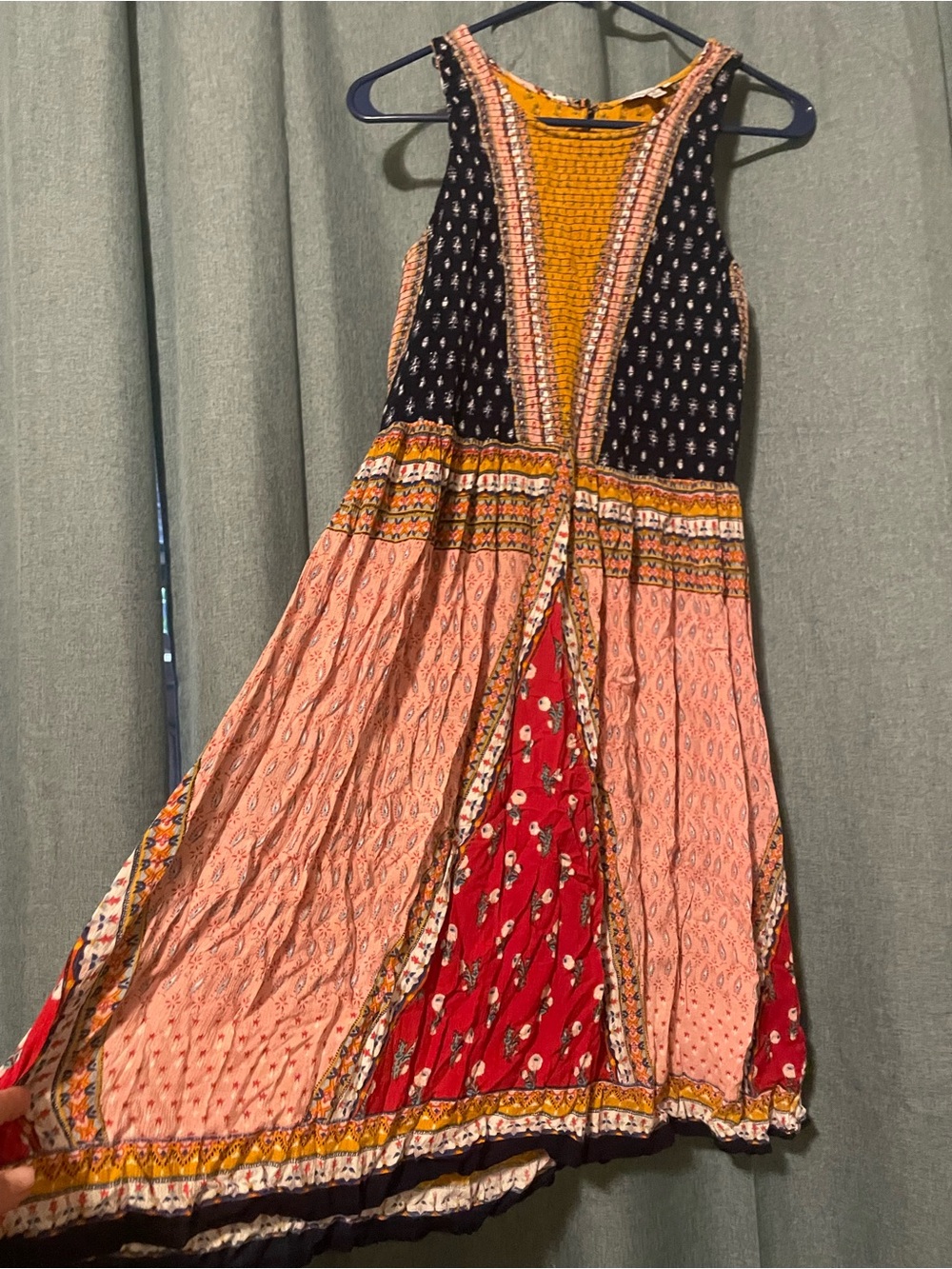 Bohemian Mixed-Print Maxi Dress